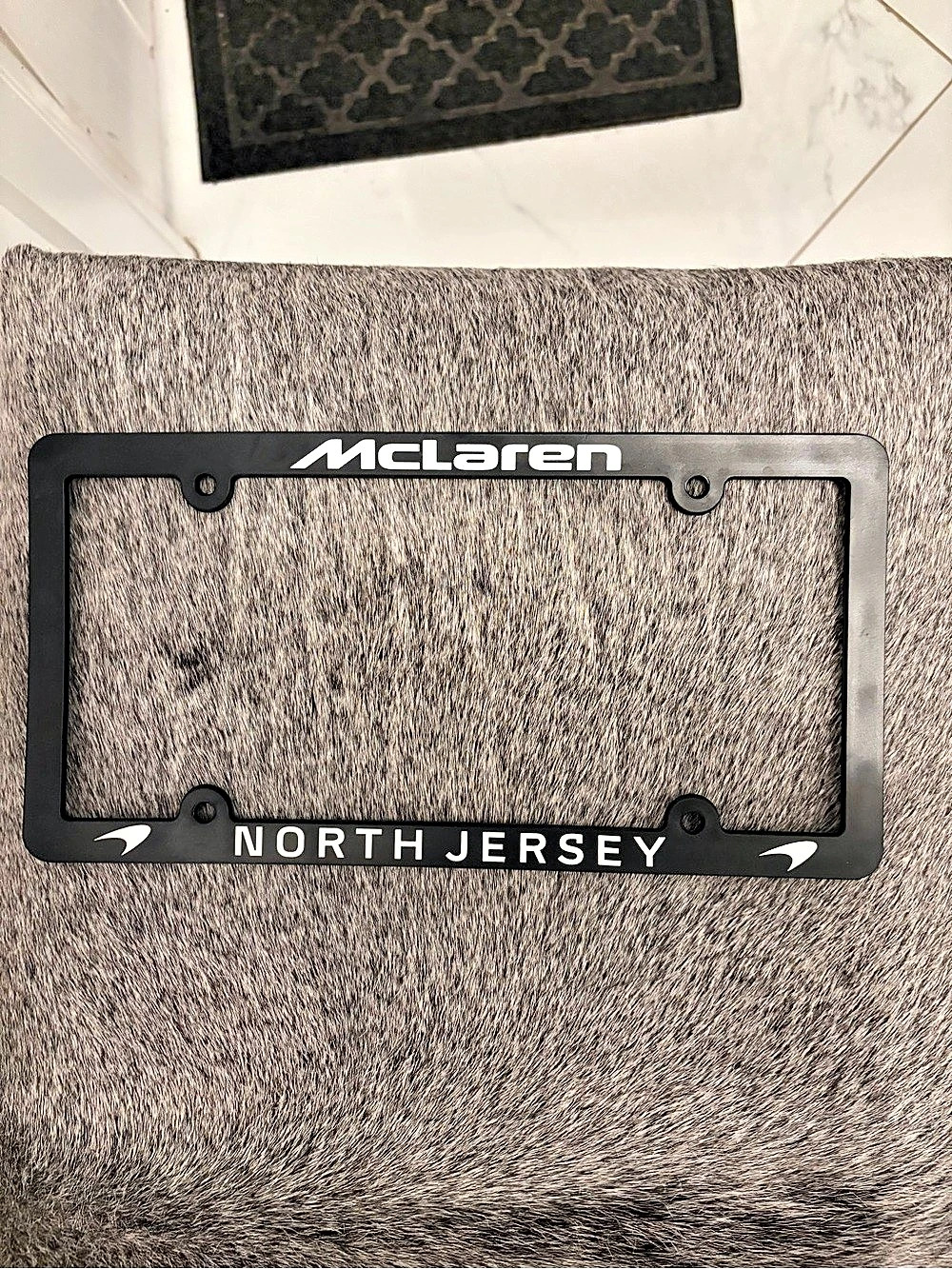 McLaren License Plate Frame Black North Jersey Custom